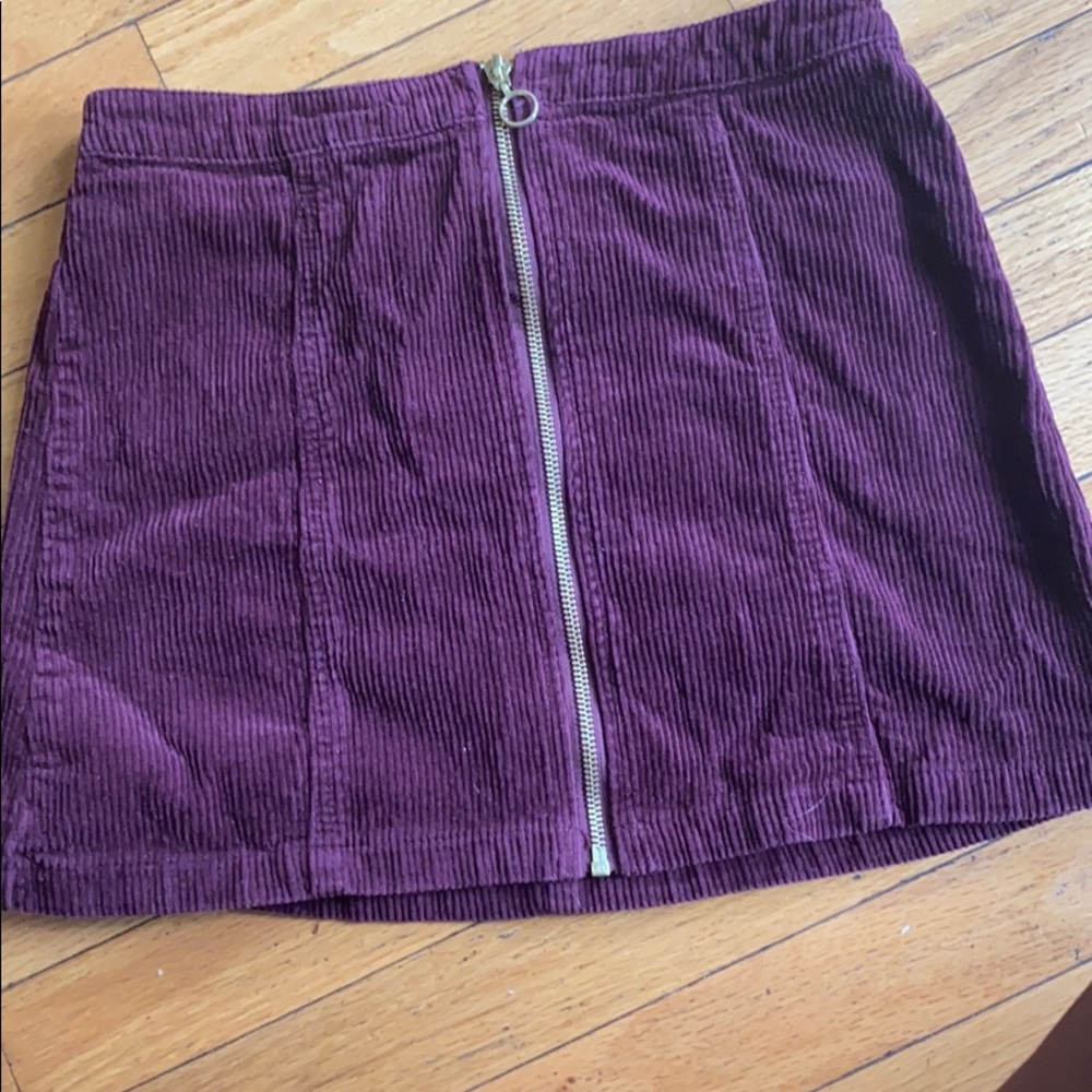 Burgundy Velvet Material Zip up skirt KIDS